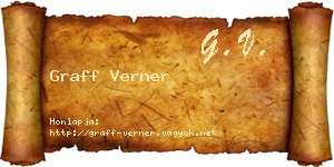 Graff Verner névjegykártya
